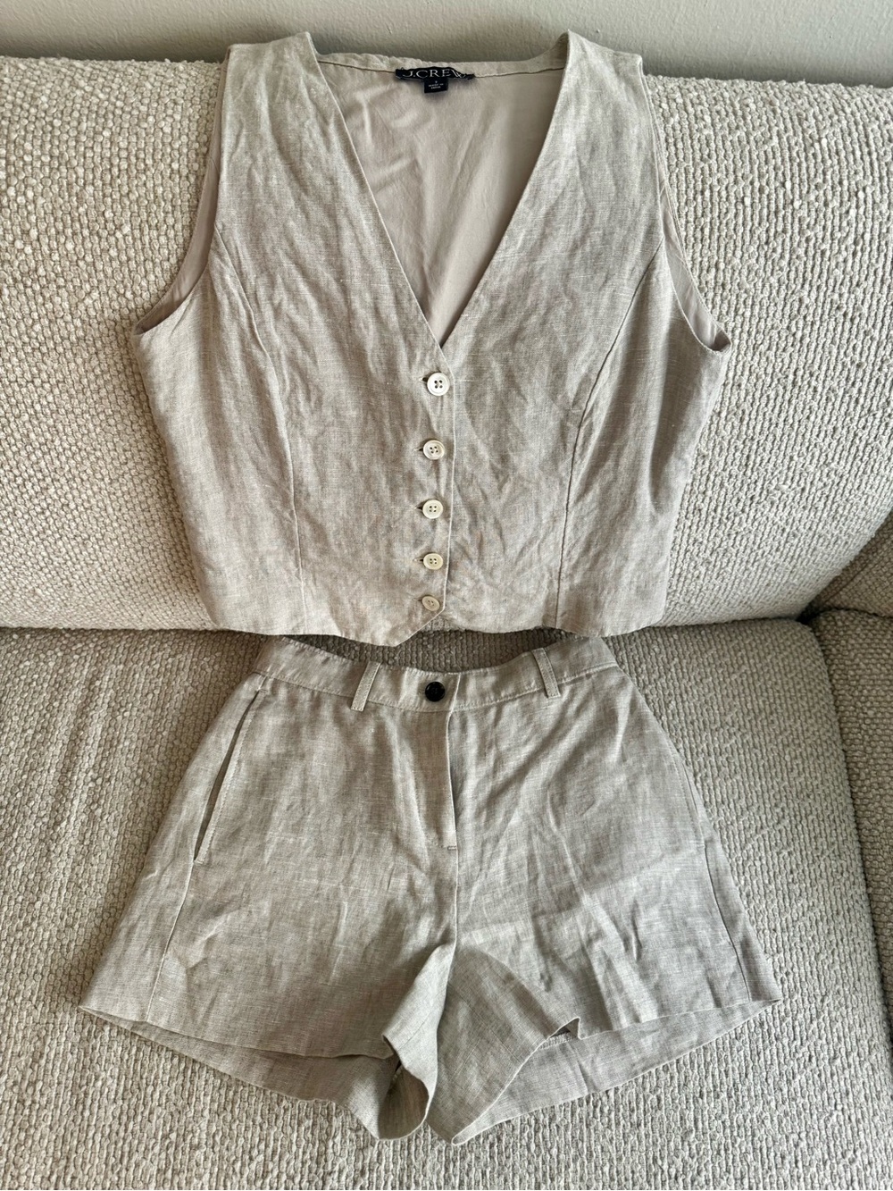 JCREW Linen Vest & Shorts Set NWOT